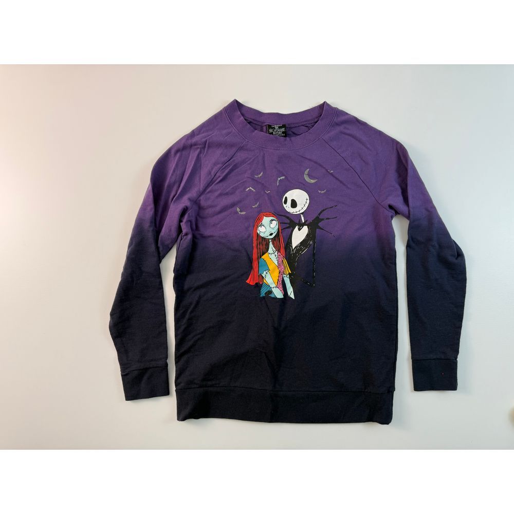 Disney Ombré Purple and Black Nightmare Before Christmas Sally and Jack Sweater